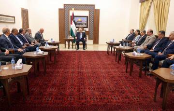 الرئيس محمود عباس يستقبل رئيس وأعضاء مجلس إدارة الاتحاد العام للصناعات الفلسطينية